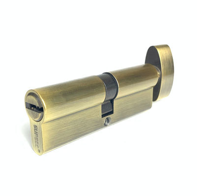 Serratura a cilindro in ottone antico, singola, a profilo di cilindro aperto, 90 mm